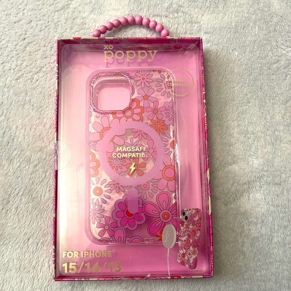 **NWT** Super Cute XO, Poppy 🌺 iPhone 15/14/13 Case - Mag Safe
